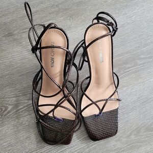 Fashion Nova Women's Brown Strappy Sandals